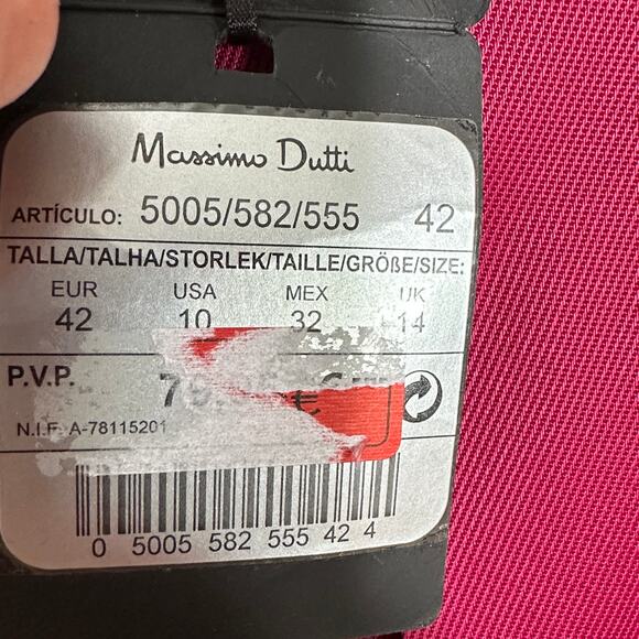 MASSIMO DUTTI Palazzo Ultra Wide Leg Pants Raspberry Pink Sz US 10 NWT {Y20} - Picture 5 of 8